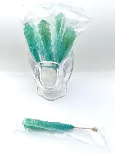 Vista 9 de Palitos clásicos de caramelo de roca, caramelos de roca de azúcar en cristal, envueltos individualmente (Paquete de 12, Niña bebé