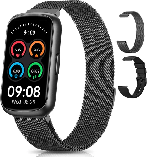 Vista 10 de Rastreador de actividad física, relojes inteligentes para mujeres y hombres con monitor de frecuencia cardíaca, SpO2/sueño, IP68 impermeable