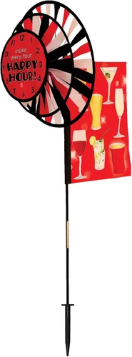 Vista 13 de In the Breeze 2613 - Spinner doble Fiesta de 13 pulgadas con vela de viento - Colorido giratorio giratorio para patios y jardines