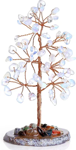 Vista 7 de QINJIEJIE Árbol de Chakra Natural de Cristal Árbol de la Vida Dinero para Decoración de Escritorio Piedra de 7 Chakras para Energía Positiva