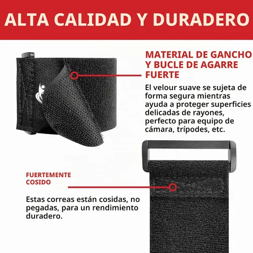 Vista 3 de Correas de terciopelo de 2 x 30 pulgadas – Paquete de 6 correas reutilizables de microfibra suave al tacto