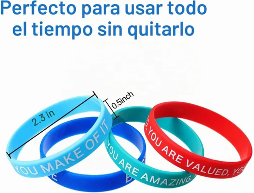 Vista 4 de Sumind 60 pulseras motivacionales para recompensas en el aula Colores brillantes