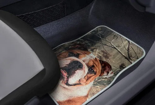 Vista 4 de British Bulldog - Alfombra de asiento delantero y trasero de ajuste universal para automóvil, camión, SUV, 4 unidades Bulldog británico
