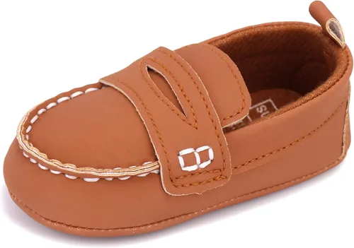 Vista 11 de LONSOEN - Zapatos de cuna para aprender a caminar, de vestir, para niños y niñas 209 Negro