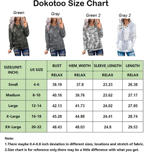 Vista 6 de Dokotoo - Sudaderas casuales de manga larga con capucha para mujer, con cordón y bolsillos
