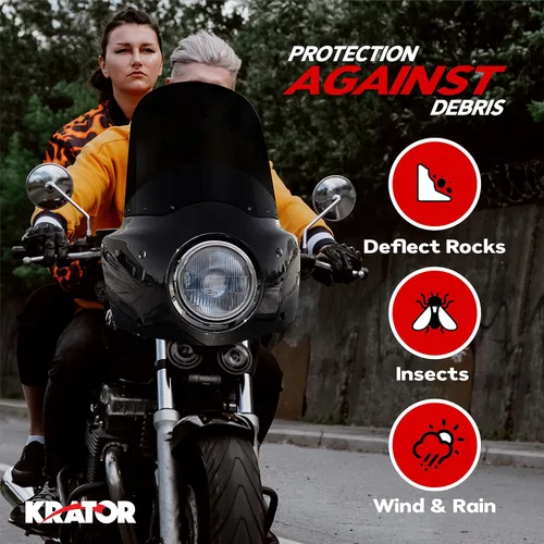 Vista 4 de Kit completo de parabrisas y carenado de motocicleta, parabrisas Road Warrior, compatible con Harley Davidson Dyna y Softail, accesorios