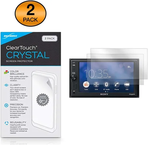 Vista 2 de BoxWave Protector de pantalla compatible con Sony XAV-AX1000, ClearTouch Crystal (paquete de 2), película HD que protege de arañazos