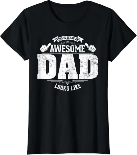 Vista 44 de This is what a awesome dad looks like vintage style design T-Shirt, Negro