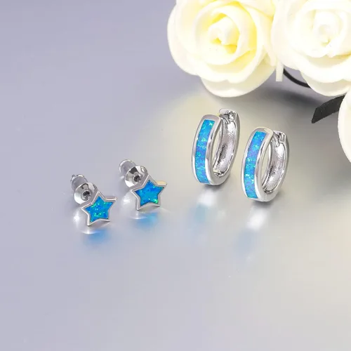 Vista 67 de CiNily Aretes Huggie de ópalo con bisagras, chapados en oro, hipoalergénicos, pequeños aretes de aro para mujeres, adolescentes, niñas, hombres