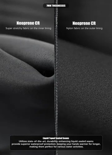 Vista 3 de Hevto Guantes de neopreno de 0.118 pulgadas y 0.197 pulgadas para hombres y mujeres, guantes de buceo GBS para mantener el calor en agua fría