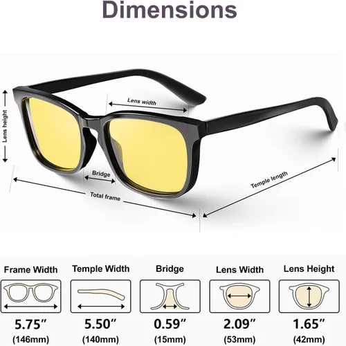 Vista 6 de VISOONE - Lentes cuadrados con bloqueo de luz azul y antireflejante para computadora, videojuegos para mujeres y hombres MONTANA