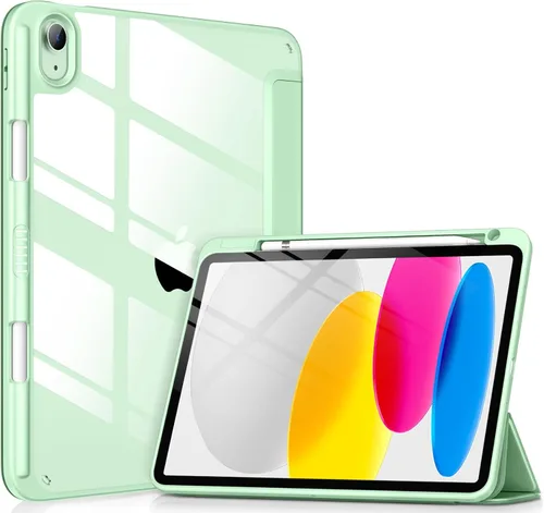 Vista 30 de DTTOCASE - Funda para iPad de 10.ª generación de 2022, 10.9”, reverso transparente y marco de poliuretano termoplástico antigolpes
