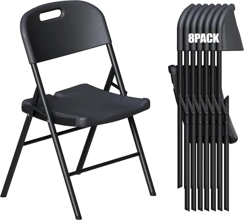 Vista 15 de Sillas plegables de resina con cojín para bodas, fiestas, paquete