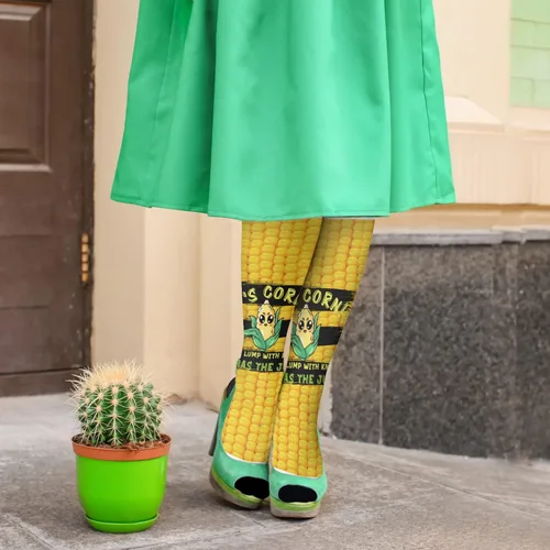 Vista 5 de devor Womens Cotton Socks Knee High Sock for Women's Long Football Sock Fashionable corn Sock