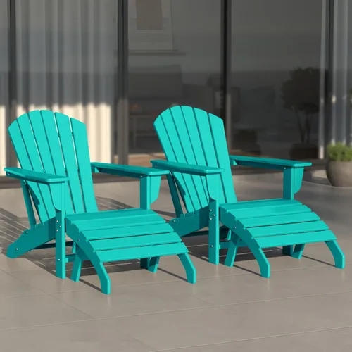 Vista 27 de WestinTrends Dylan - Silla Adirondack para exteriores con otomana, juego de 2 piezas, color negro