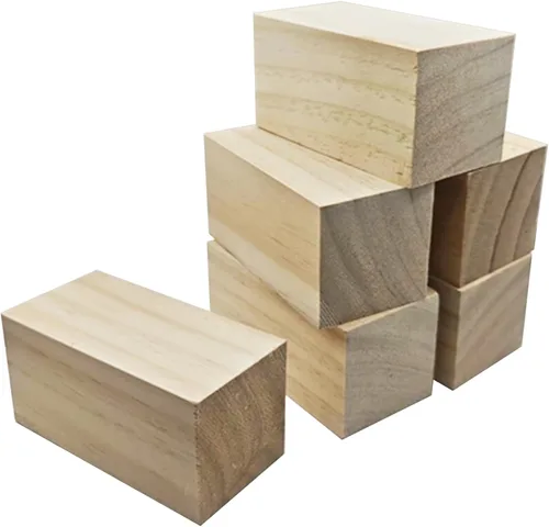 Vista 8 de MUXGOA 12 bloques de madera para tallar, bloques de corte sin terminar de 4 x 1 x 1 pulgadas, cubos de madera rectangulares para hacer manualidades