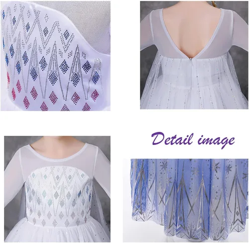 Vista 3 de LETSGLOW Disfraz de princesa para niñas vestido iluminado para Halloween carnaval cosplay fiesta de cumpleaños