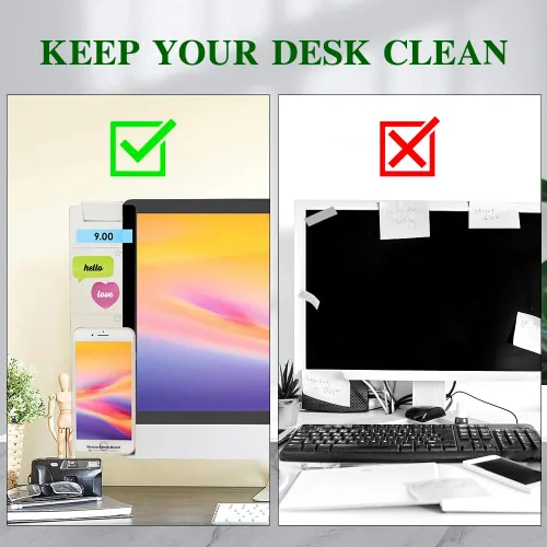 Vista 2 de Accesorios de escritorio de oficina, monitor de computadora, tablero de notas, tablero de mensajes multifunción, soporte para notas adhesivas