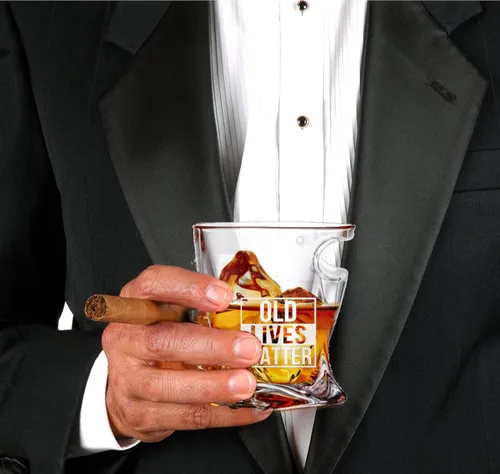 Vista 7 de Bezrat Old Lives Matter - Vaso de whisky escocés de 12 onzas, regalos para el día del padre o la jubilación, vasos de whisky para personas mayores