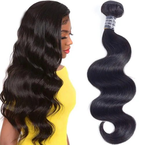 Vista 30 de Amella 3 paquetes de 3 mechones de cabello virgen brasileño ondulado (8, 10, 12 pulgadas), negro natural) 8A, 100% sin procesar, cabello humano