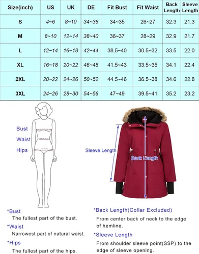 Vista 7 de GRACE KARIN Abrigos de parkas gruesos con capucha para mujer resistentes al viento impermeables de piel sintética con bolsillos