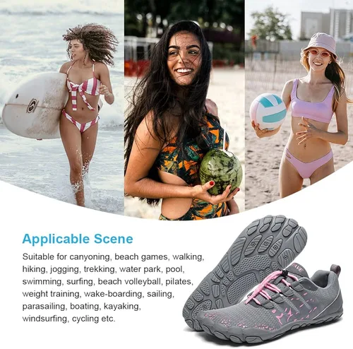 Vista 6 de HIITAVE - Zapatos de agua minimalistas para mujer de secado rápido para hacer natación bucear surfear hacer deportes acuáticos ir a la piscina a