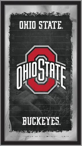 Vista 19 de Espejo de fútbol Appalachian State de 15" x 26" por Holland Bar Stool Company Appalachian State University