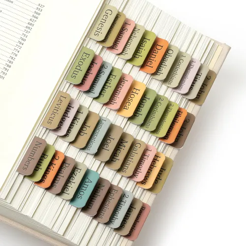 Vista 34 de Mr. Pen - Pestañas de la Biblia, 75 pestañas, tierra otoñal, letras doradas en relieve Laminated Bible Tabs for Women and Men, Bible Tabs for
