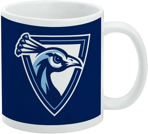 Vista 498 de Taza de cerámica con el logotipo principal de la Universidad Rider, taza de regalo novedosa para café, té y bebidas calientes, 11oz, blanca