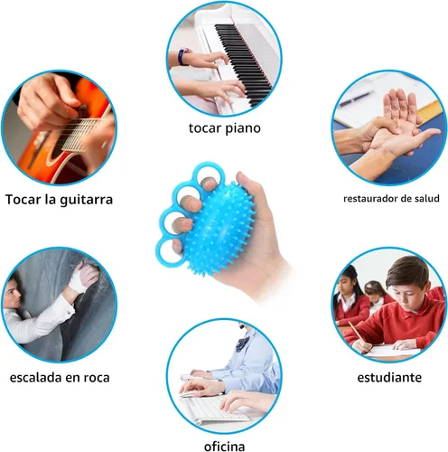 Vista 3 de Hand Exercise Ball Finger Therapy Ball - Grip Strengthening, Improve Flexibility, Squeeze Stress Relief Balls, Resistance Strength Trainer for Hand