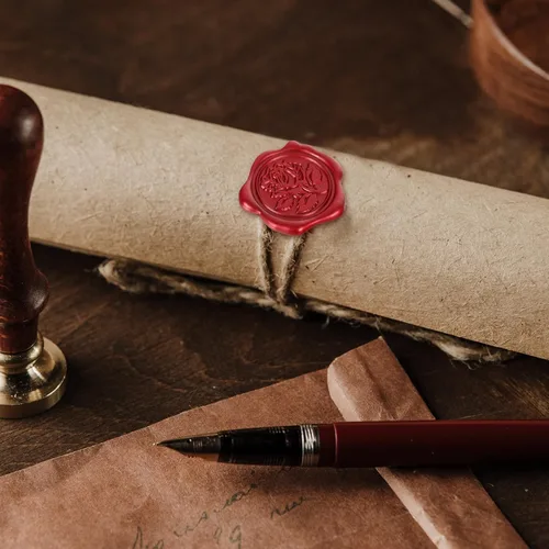 Vista 7 de Whaline 50 calcomanías de sello de cera de rosa roja, calcomanías 3D autoadhesivas en relieve para boda, San Valentín, Día de la Madre, bricolaje