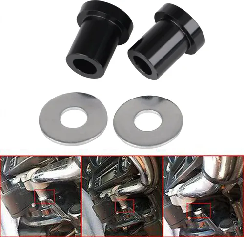 Vista 2 de Bujes elevadores de manillar de palanquilla sólida CNC para Harley Softail Touring Road Glide Street Glide Electra Glide Road King Tri Glide, negro