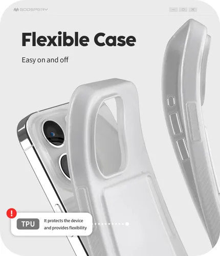 Vista 4 de GOOSPERY Rail 2 - Funda para tarjetas con tarjetero compatible con iPhone 15 Pro [silicona ligera + protección suave] Soporte para tarjetas
