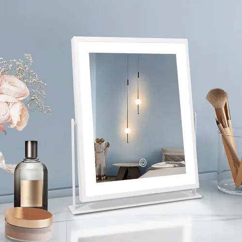 Vista 9 de Beelux Espejo de tocador con luces, espejo de maquillaje de 11 pulgadas con luz regulable, control inteligente, memoria, ajustable 3 modos