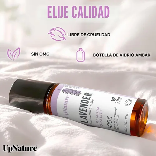 Vista 6 de UpNature Aceite esencial de lavanda puro roll-on - Aceite de lavanda 100% natural para la piel
