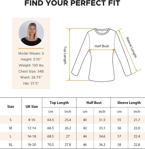 Vista 6 de INNERSY Ropa interior térmica para mujer, manga larga, capa base, camisas ligeras