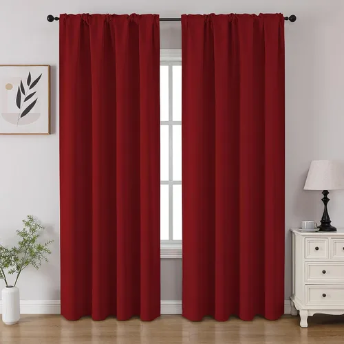 Vista 32 de CUCRAF - Cortinas opacas beige de 45 pulgadas, juego de 2 paneles con bolsillo para barra, cortinas para oscurecer dormitorios y sala de estar