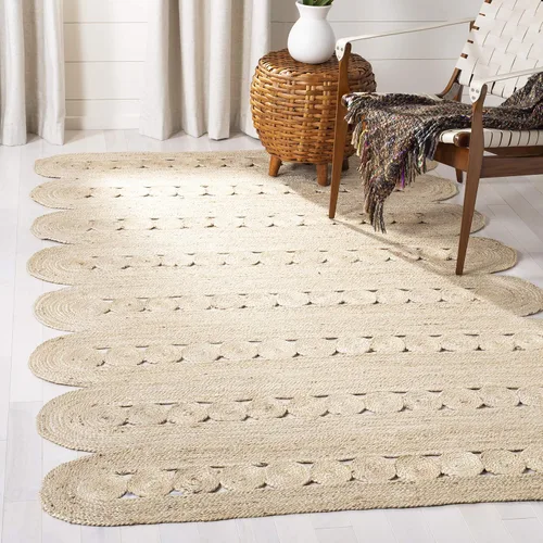 Vista 9 de SAFAVIEH Natural Fiber Collection - Alfombra decorativa de 2 pies 3 pulgadas x 4 pies, marfil, hecha a mano de yute trenzado trenzado, ideal