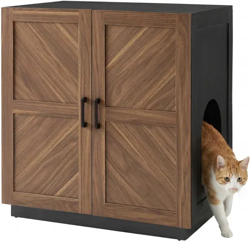 Vista 21 de unipaws Caja de arena para gatos extra grande para cajas de arena automáticas y autolimpiantes, armario alto con estación de carga, casa oculta