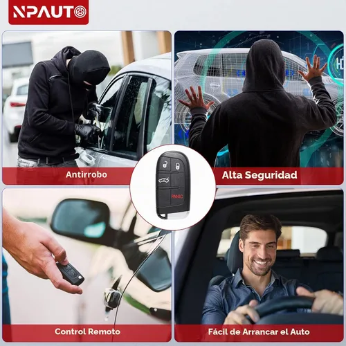 Vista 6 de NPAUTO Llavero inteligente de repuesto para Dodge Charger Challenger Dart Durango Chrysler 300 2011 2012 2013 2014 2015 2016 2017 2018 - Llaveros