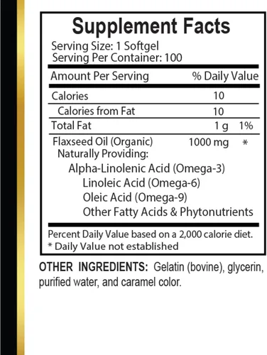 Vista 5 de Flaxseed Oil Softgels 1000 mg – Immunity & Wellness Support, Rich Omega Fatty Acids, Supports Skin Hydration & Cognitive Function - 2 Bottles 200