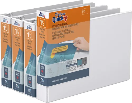 Vista 11 de QuickFit Landscape - Carpeta de 3 anillos redondos, resistente de 8 1/2 x 11 x 1 pulgadas, paquete de 4, color blanco