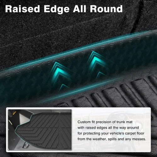 Vista 6 de Mixsuper Liner Frunk - Alfombrilla para maletero para Ford F-150 Lightning 2022-2025, accesorios para todo tipo de clima, alfombrillas