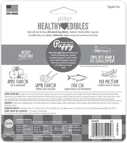 Vista 8 de Nylabone Healthy Edibles - Golosinas para cachorros, sabor cordero