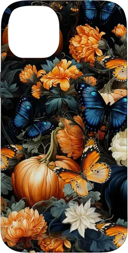 Vista 15 de iPhone 16 Autumn Leaves Butterflies Pumpkins Fall Season Thanksgiving Case