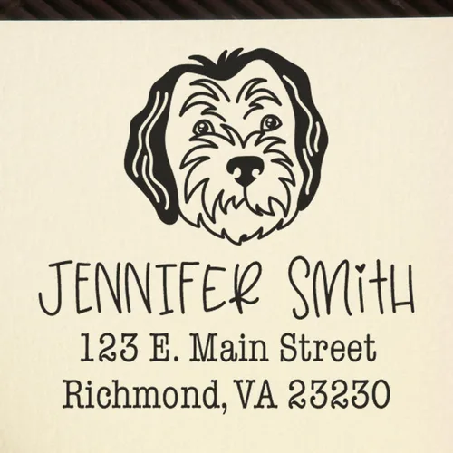 Vista 63 de Sello de dirección personalizado Basset Hound – Sello personalizable con nombre y dirección para sobres, ideal para amantes de los perros