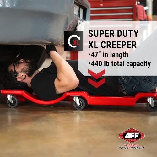 Vista 2 de AFF XL Mechanic's Creeper - Creeper Ergonómico de 47" de Longitud con Reposacabezas Acolchado y Bandejas Magnéticas para Herramientas - Super