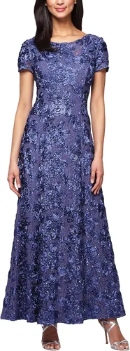 Vista 2 de Alex Evenings Vestido pequeño de manga larga para mujer