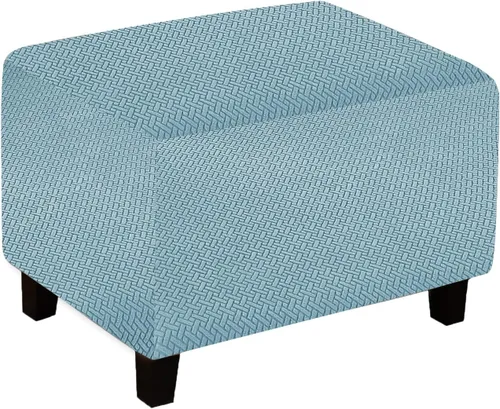 Vista 8 de Funda otomana de sofá resistente al desgaste, funda otomana rectangular elástica, funda para taburete de pies, fundas de taburete extraíbles