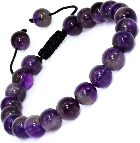Vista 22 de Pulsera ajustable de 8 mm con gemas naturales, pulseras unisex de cristal hechas a mano para meditación, yoga, sanación espiritual y energía